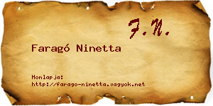 Faragó Ninetta névjegykártya